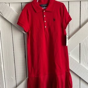 NWT POLO Ralph Lauren Girls Red Dress Size Medium 8-10